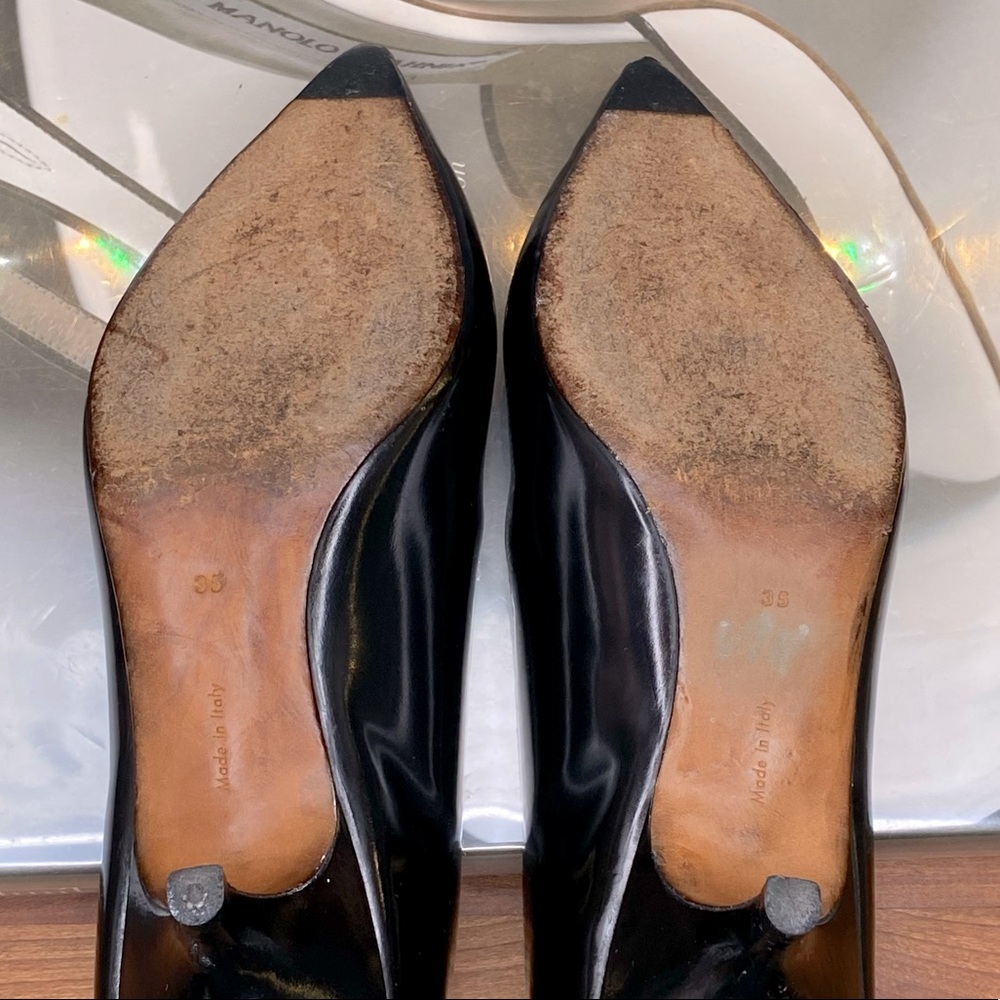 Céline Matte Leather Laser-Cut Kitten Heels - Picture 8 of 12